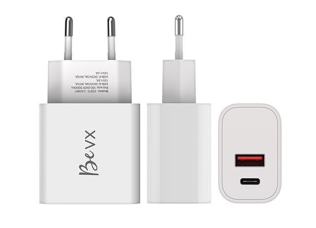 Produto Adaptador BeVX visto de lado, de frente e de cima