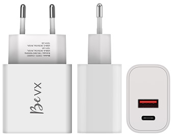 Produto Adaptador BeVX visto de lado, de frente e de cima