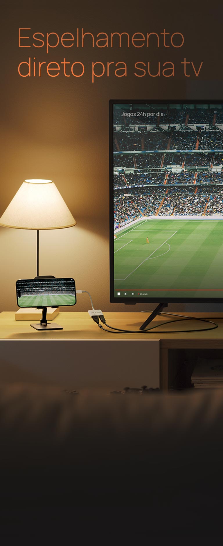 Espelhamento do smartphone com a tv pelo Adaptador Lightning HDMI