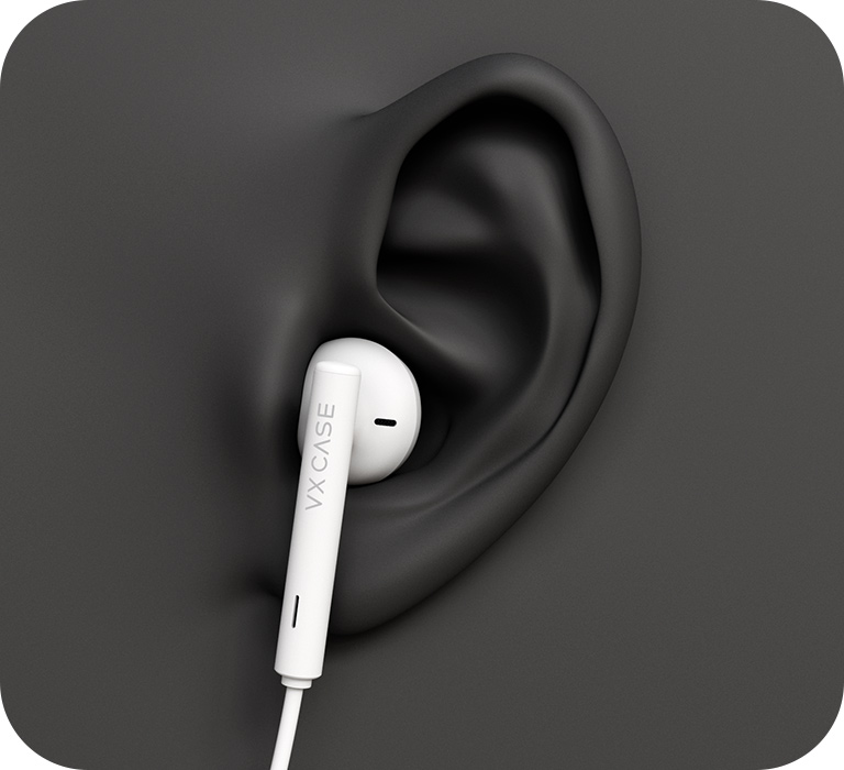 Fones de Ouvido Lightning VX Case encaixe perfeito e confortável no ouvido