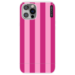 Capa Para iPhone 12 Pro Max Listrada Pink com Rosa