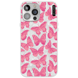 Capa Para iPhone 13 Pro Max Pink Butterfly